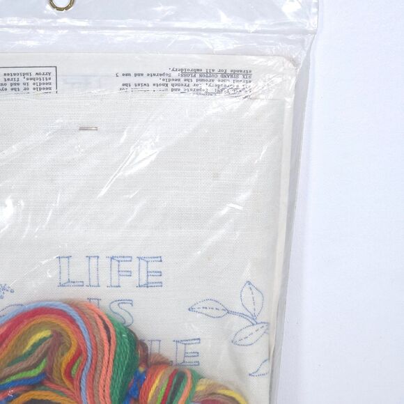 Vintage Bucilla Life Is Fragile Cross Stitch Kit 3635 Needlecraft Sampler‎ Linen - Picture 9 of 11